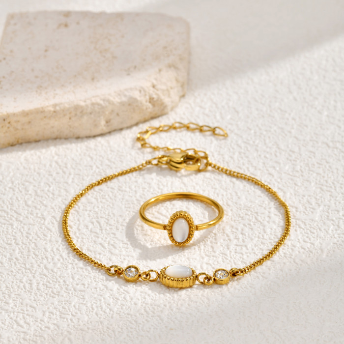Wholesale 18K Gold Plated Stainless Steel Jewelry Set