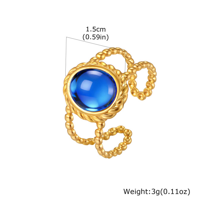 Wholesale Stainless Steel Vintage Beaded Stone Rings