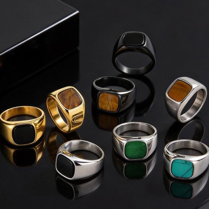 Wholesale Stainless Steel Tiger Eye Stone Ring