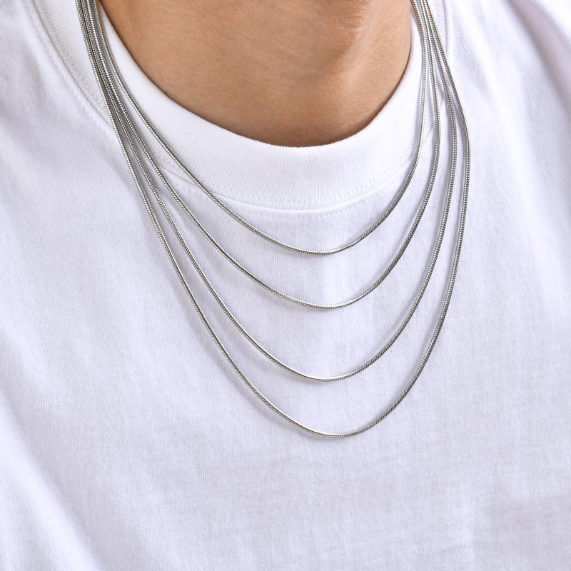 Wholesale Stainless Steel Round Snake Chain Necklace