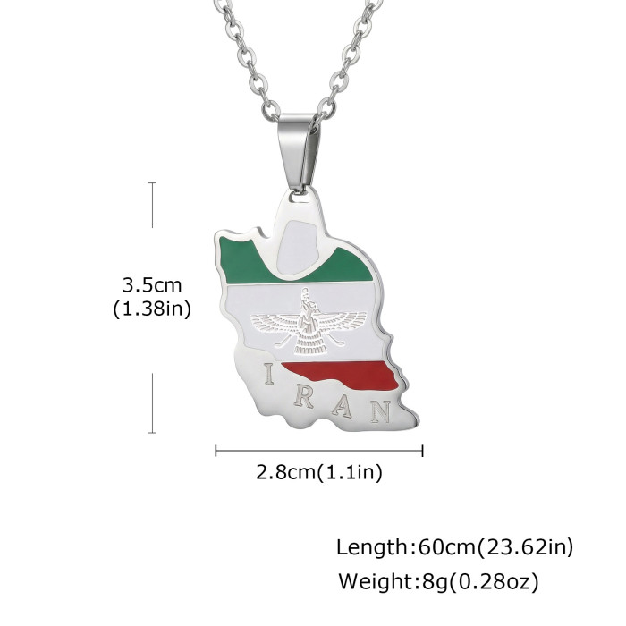 Wholesale Stainless Steel Iran Map Pendant