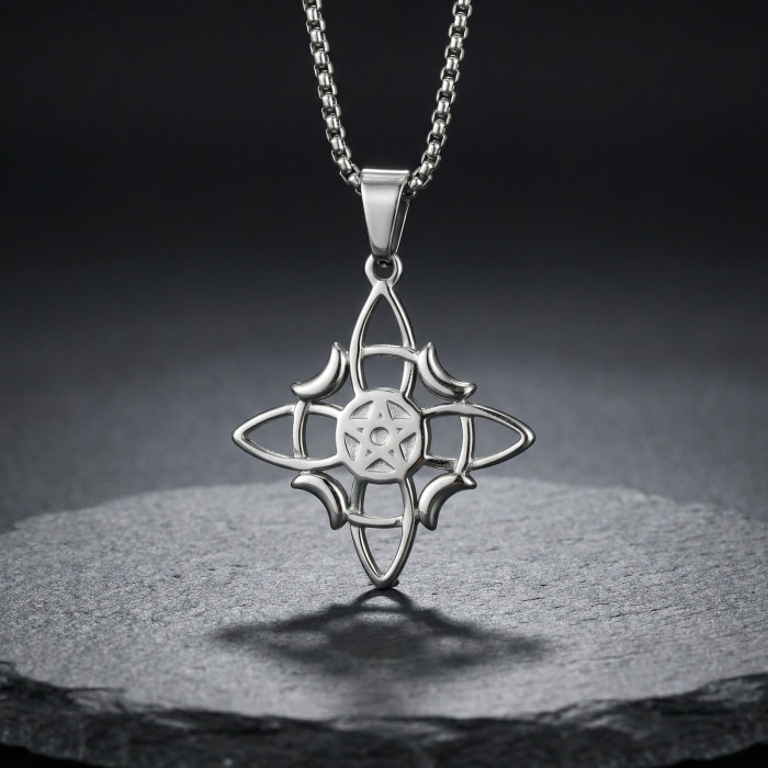 Wholesale Stainless Steel Witch Knot Necklace
