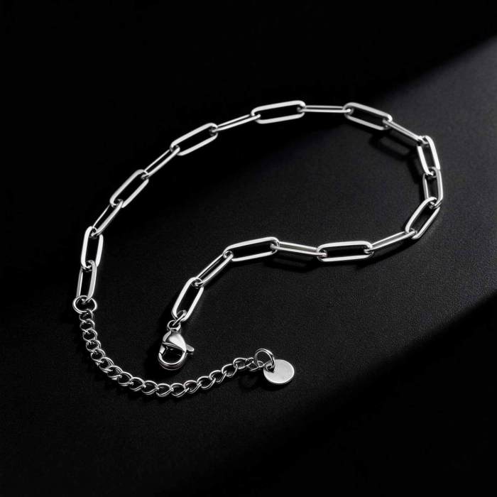 Wholesale Stainless Steel Paperclip Link Anklet