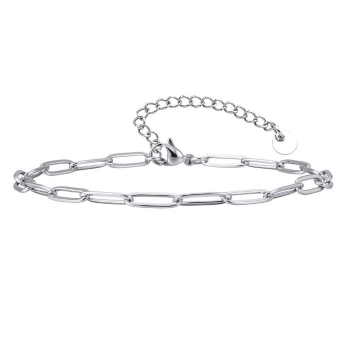 Wholesale Stainless Steel Paperclip Link Anklet