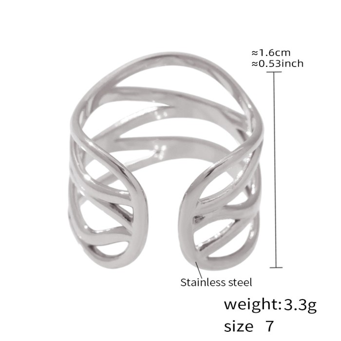 Wholesale Stainless Steel Irregular Multi-Layer Rings