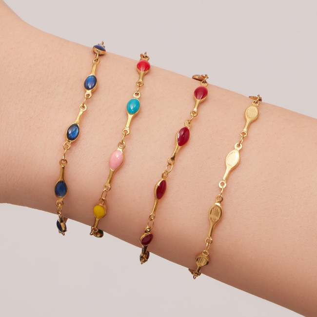 Wholesale Colorful Enamel Olive Link Jewelry Set