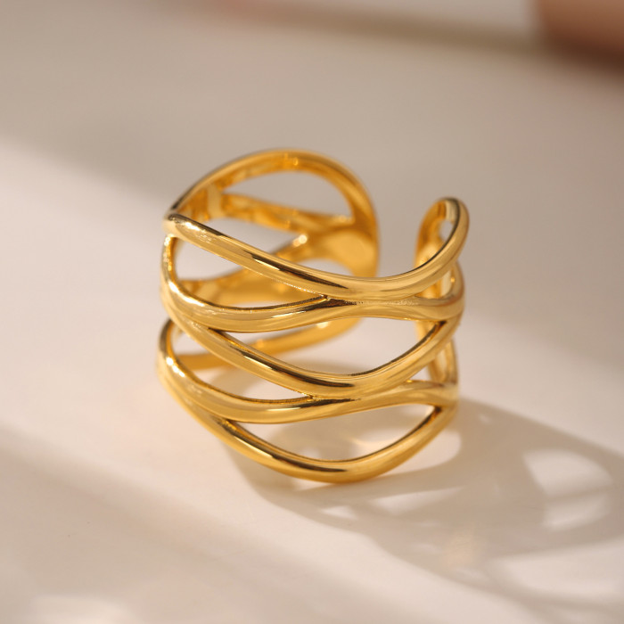 Wholesale Stainless Steel Irregular Multi-Layer Rings