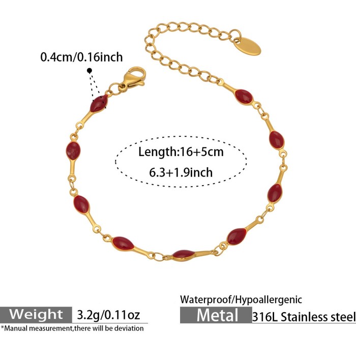Wholesale Colorful Enamel Olive Link Jewelry Set