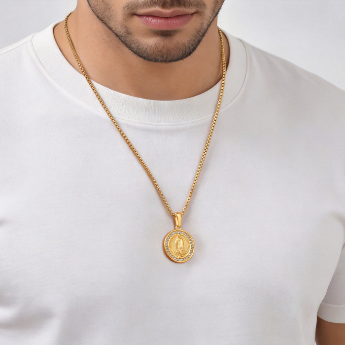 Wholesale 18K Gold Plated Virgin Mary Necklace