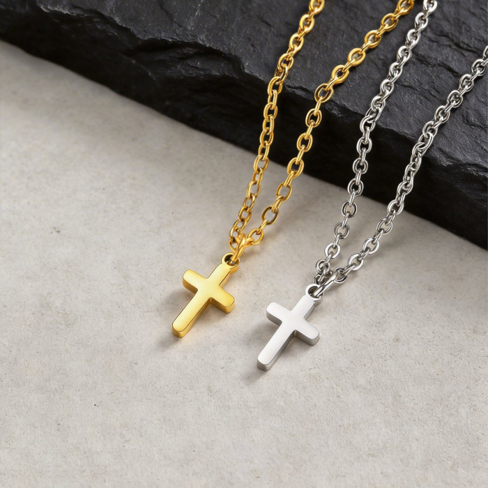 Wholesale Stainless Steel Plain Cross Pendant Necklace