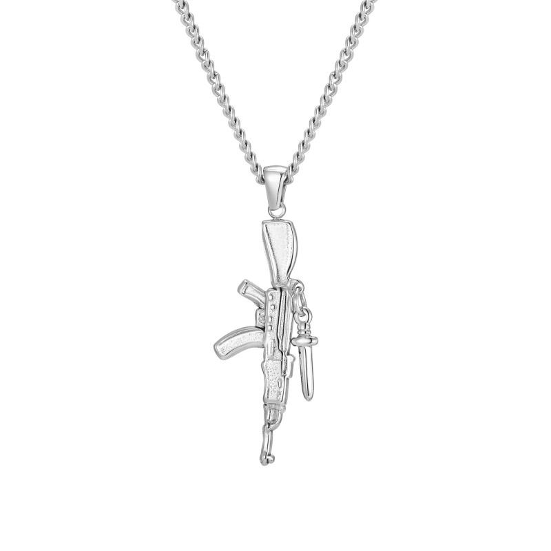 Wholesale Stainless Steel Rifle Pendant Necklace