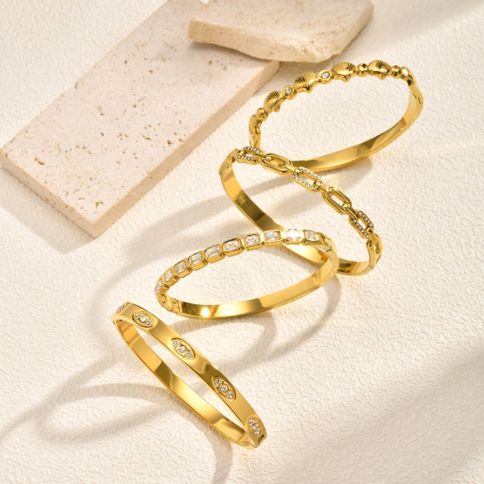 Wholesale 18K Gold Plated Stainless Steel Bangle Set