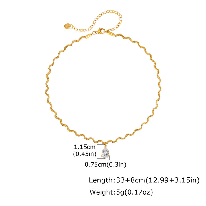 Wholesale Stainless Steel Wavy Twist Chain Necklace