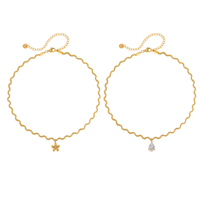 Wholesale Stainless Steel Wavy Twist Chain Necklace
