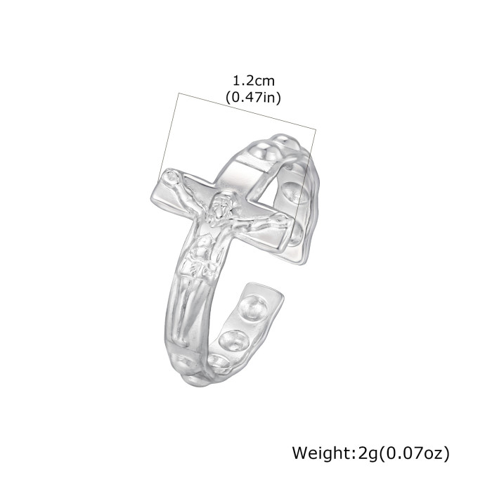 Wholesale Stainless Steel Crucifix Open Ring