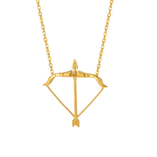 Wholesale Stainless Steel Bow and Arrow Necklace