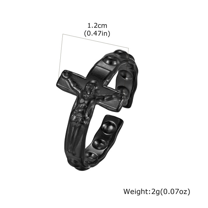 Wholesale Stainless Steel Crucifix Open Ring