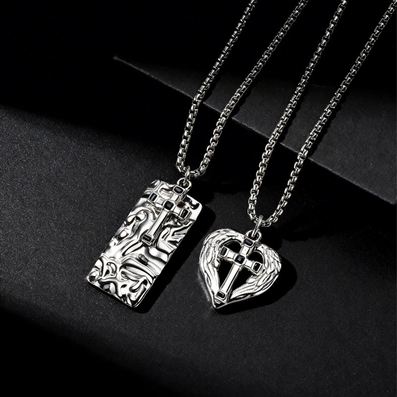 Wholesale Stainless Steel Molten Cross Pendant Necklace