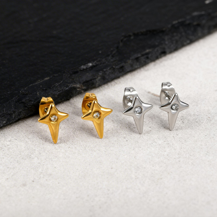 Wholesale Stainless Steel North Star Stud Earrings