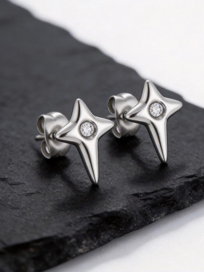 Wholesale Stainless Steel North Star Stud Earrings