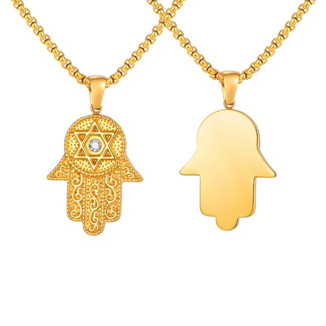 Wholesale 18K Gold Plated Hamsa Hand Pendant