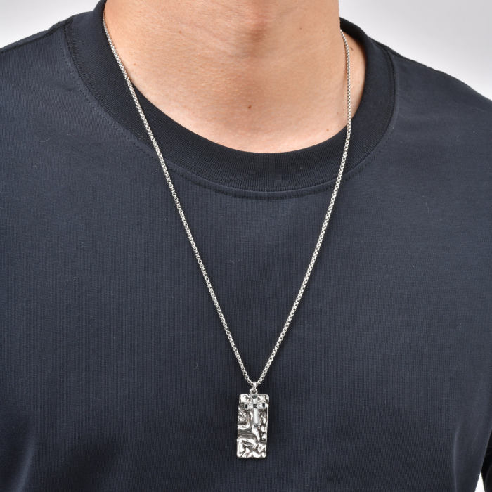 Wholesale Stainless Steel Molten Cross Pendant Necklace