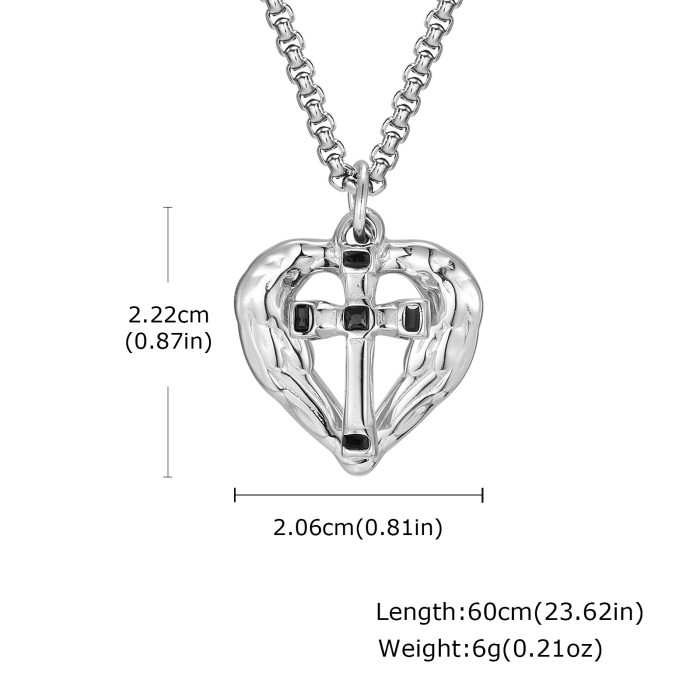 Wholesale Stainless Steel Molten Cross Pendant Necklace