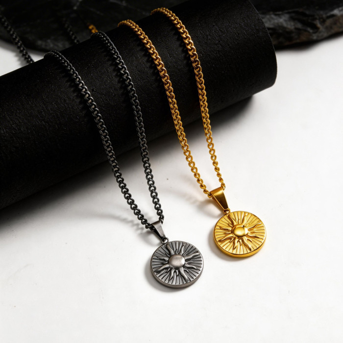 Wholesale Stainless Steel Sun God Medallion Necklace