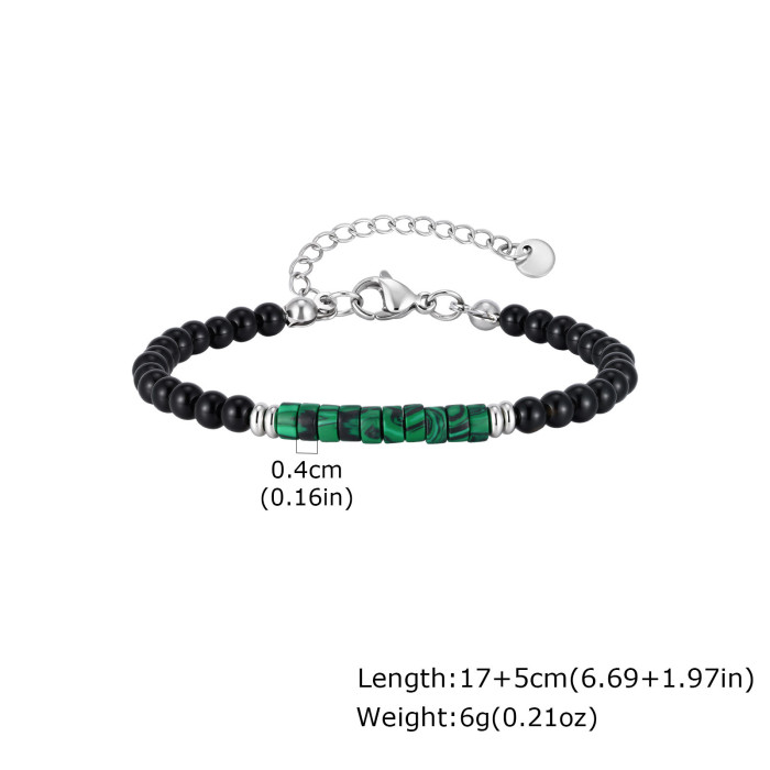 Wholesale Black Agate Beaded Bracelet with Natural Stone