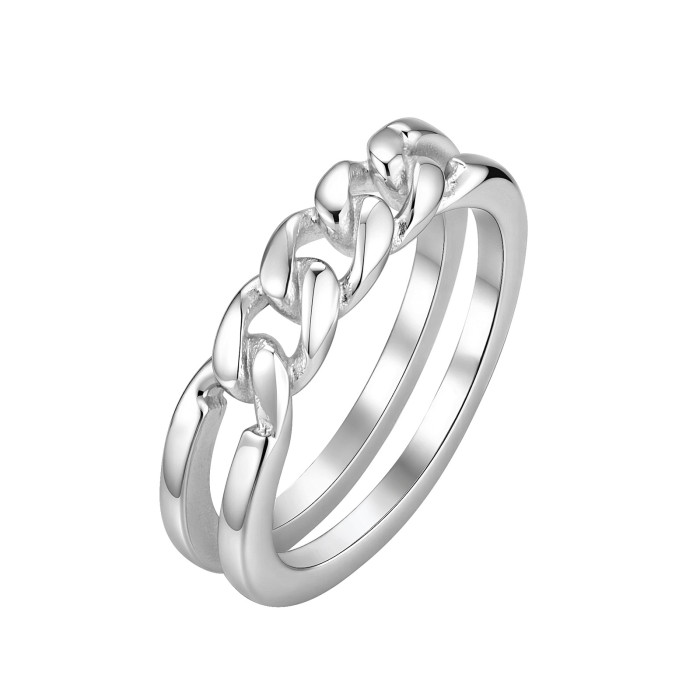 Wholesale Stainless Steel Minimalist Cuban Link Band Ring