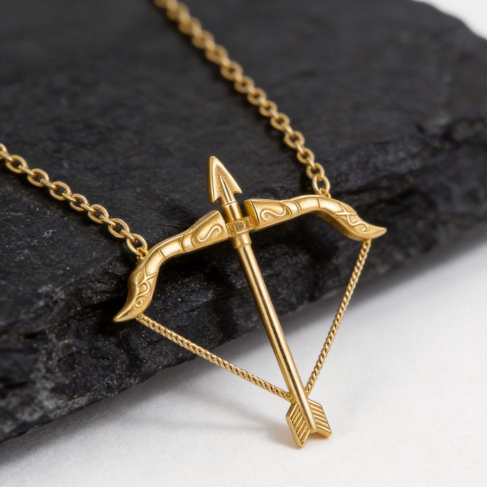 Wholesale Stainless Steel Bow and Arrow Necklace
