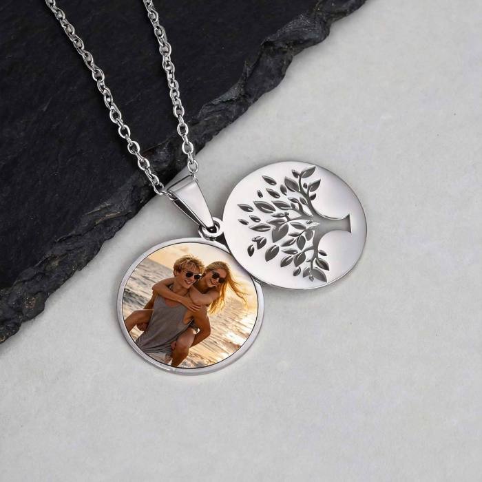 Wholesale Stainless Steel Tree of Life DIY Photo Necklace