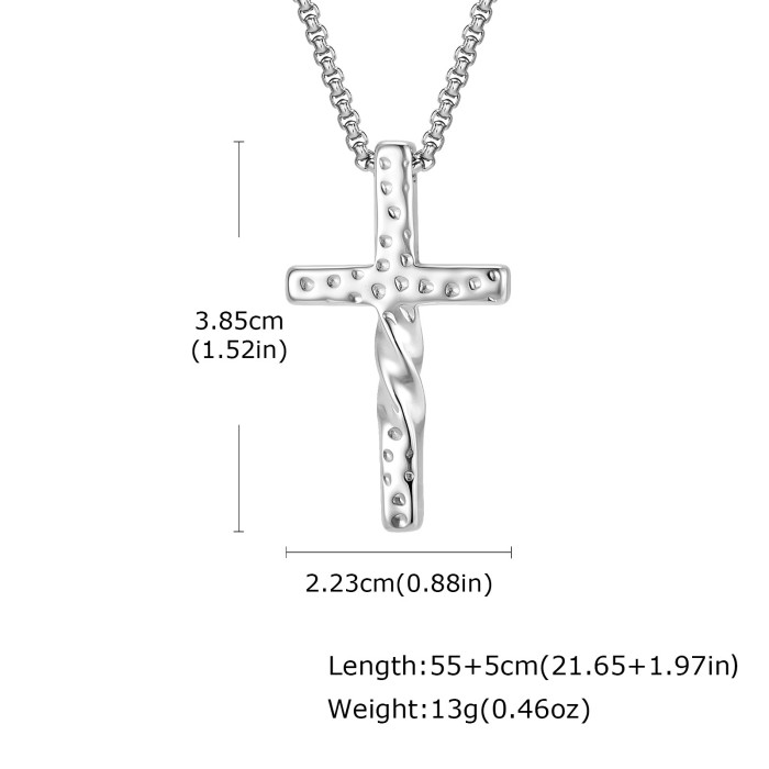 Wholesale Stainless Steel Hammered Cross Pendant