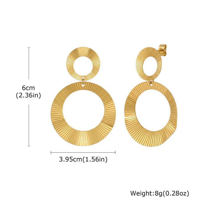 Wholesale Stainless Steel Double Circle Drop Earrings