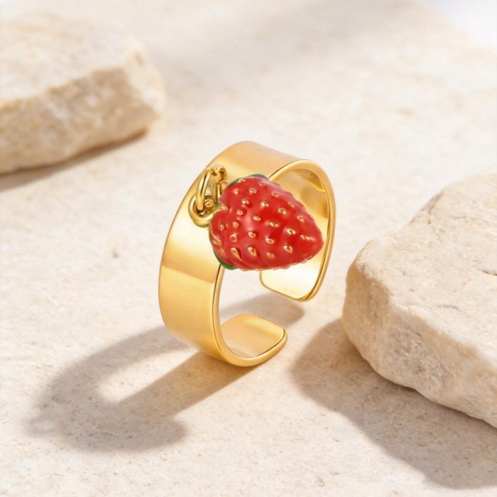 Wholesale Stainless Steel Strawberry Ring