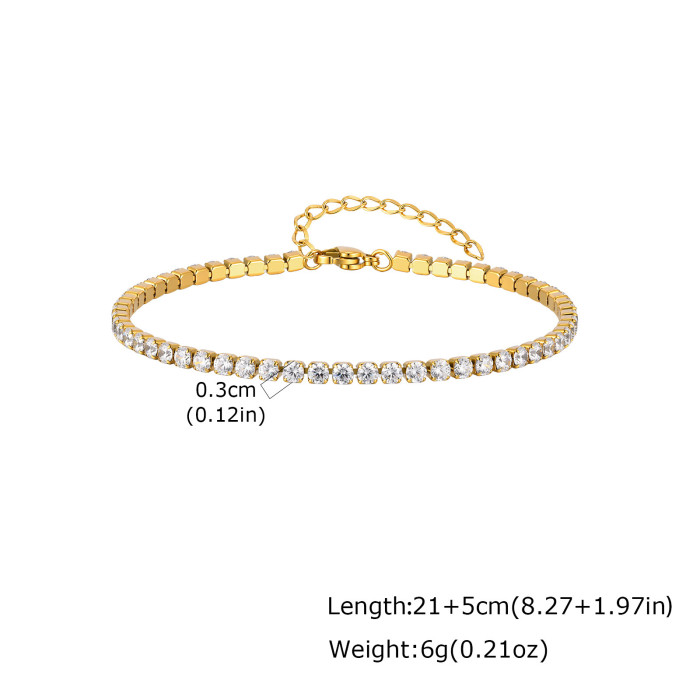 Wholesale Stainless Steel CZ Tennis Anklet