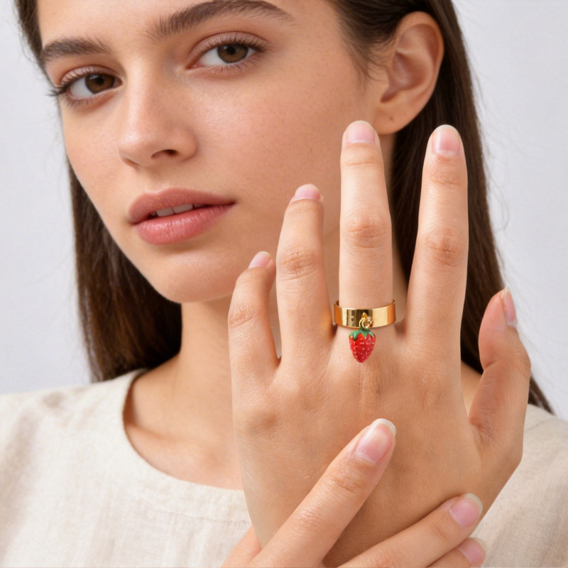 Wholesale Stainless Steel Strawberry Ring