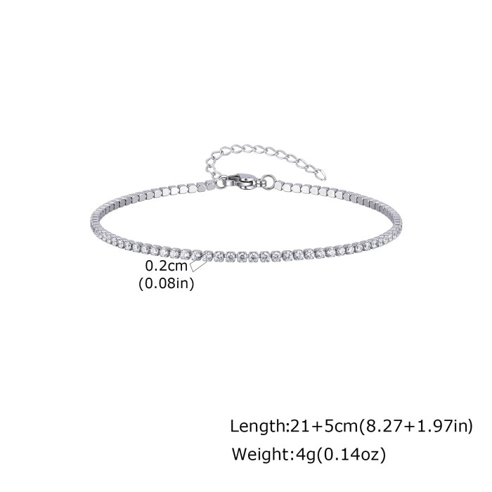 Wholesale Stainless Steel CZ Tennis Anklet