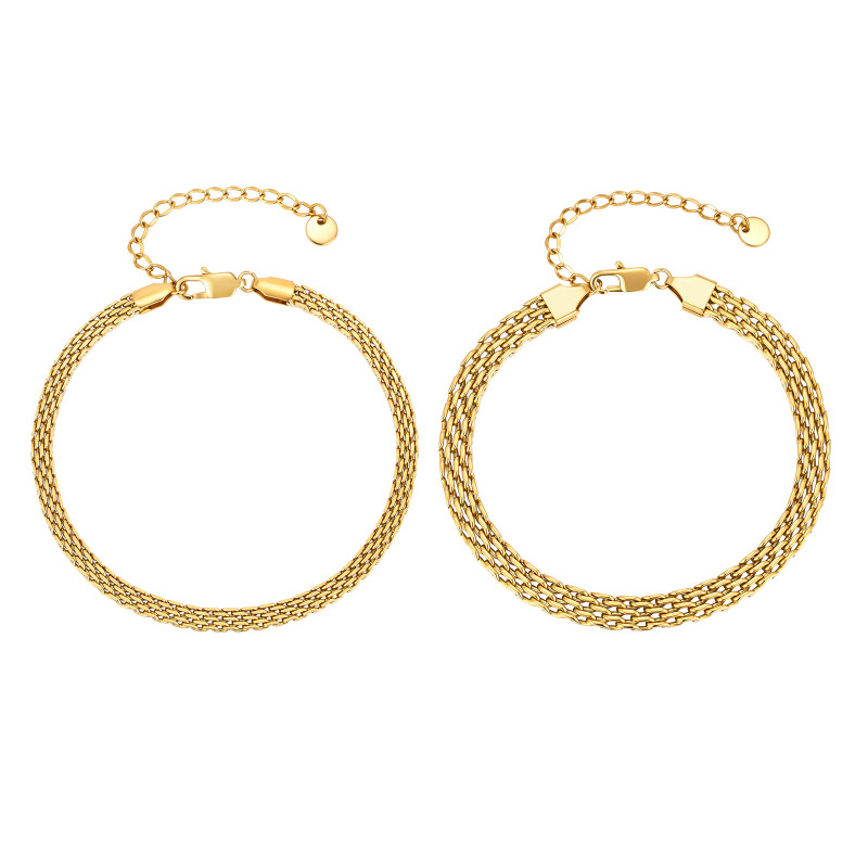 Wholesale Gold Plated Stainless Steel Mesh Chain Anklet
