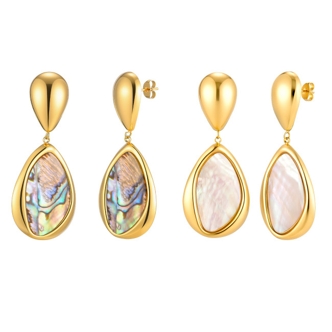 Wholesale Waterdrop Shell & Abalone Inlay Earrings
