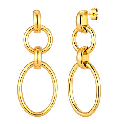 Wholesale Steel Multi-Link Interlocking Circle Drop Earrings