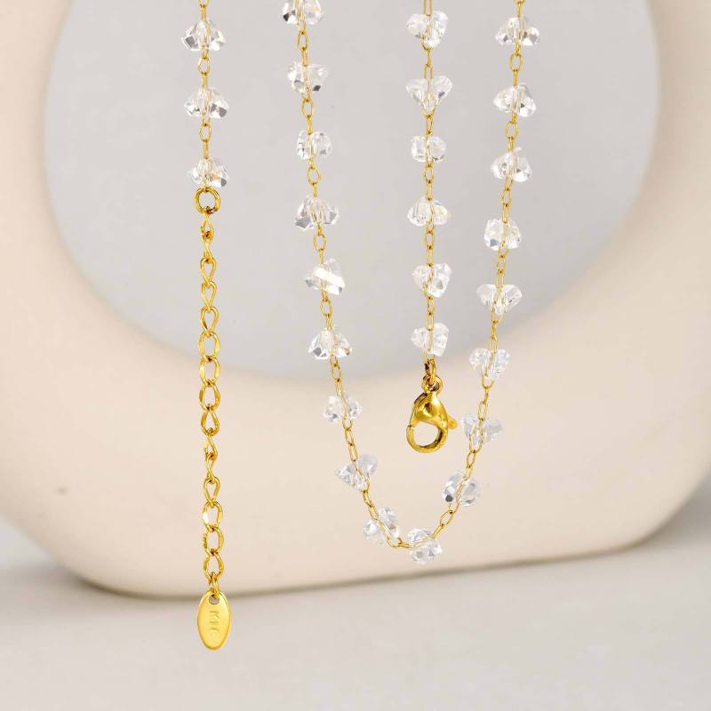 Wholesale Gold Plated Raw Crystal Style Zircon Jewelry Set