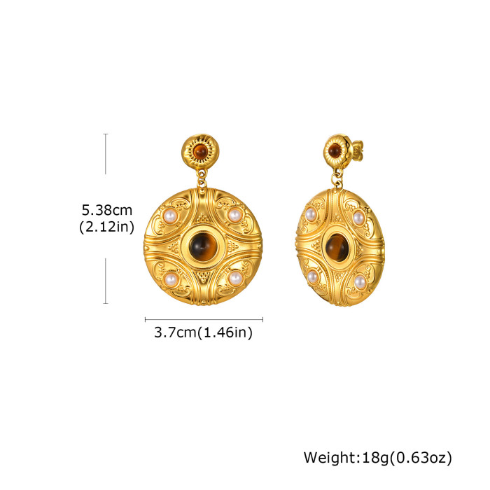 Wholesale Vintage Royal Gold Plated Round Earrings