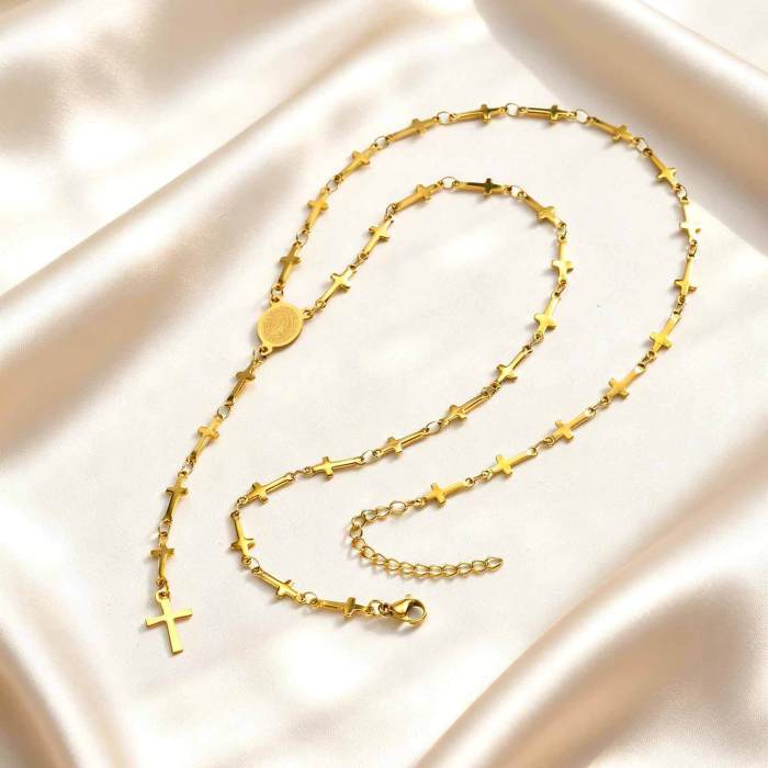 Wholesale Gold Plated Rosary Necklace