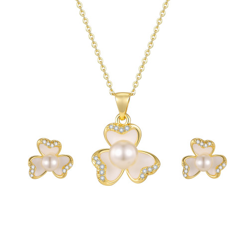 Wholesale Mother of Pearl Flower Jewelry Set