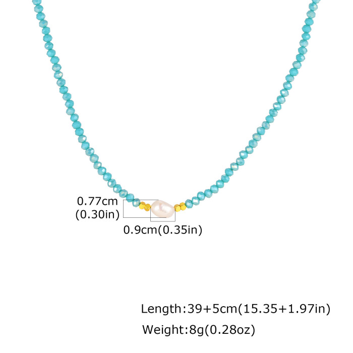 Wholesale Sky Blue Beaded Evil Eye Necklace