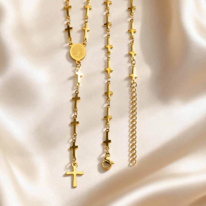 Wholesale Gold Plated Rosary Necklace