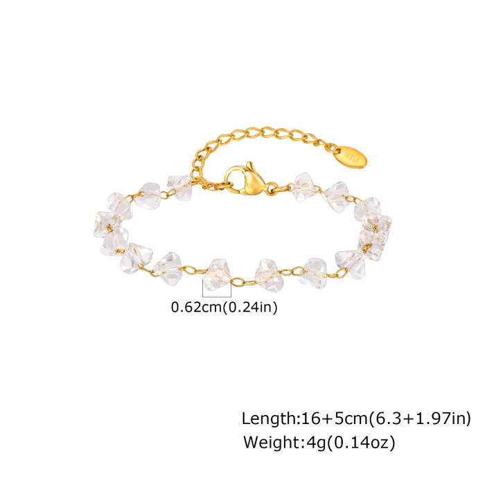 Wholesale Gold Plated Raw Crystal Style Zircon Jewelry Set