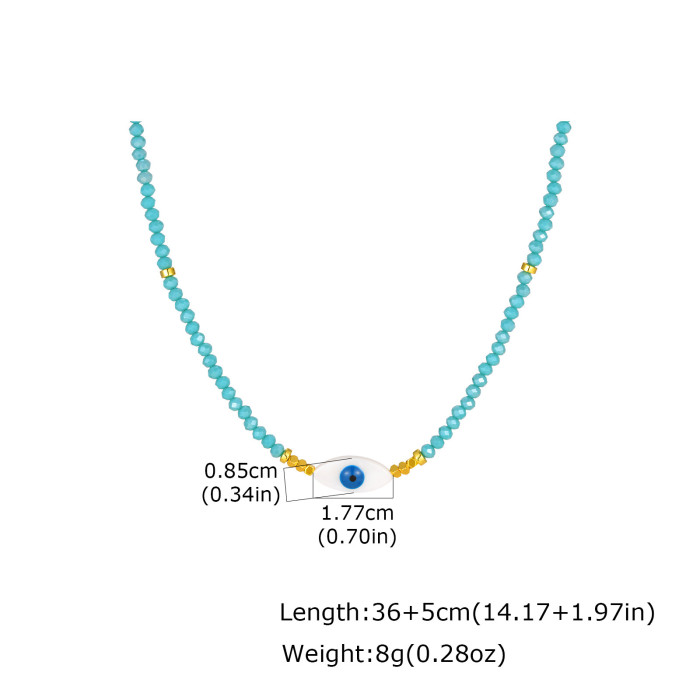 Wholesale Sky Blue Beaded Evil Eye Necklace