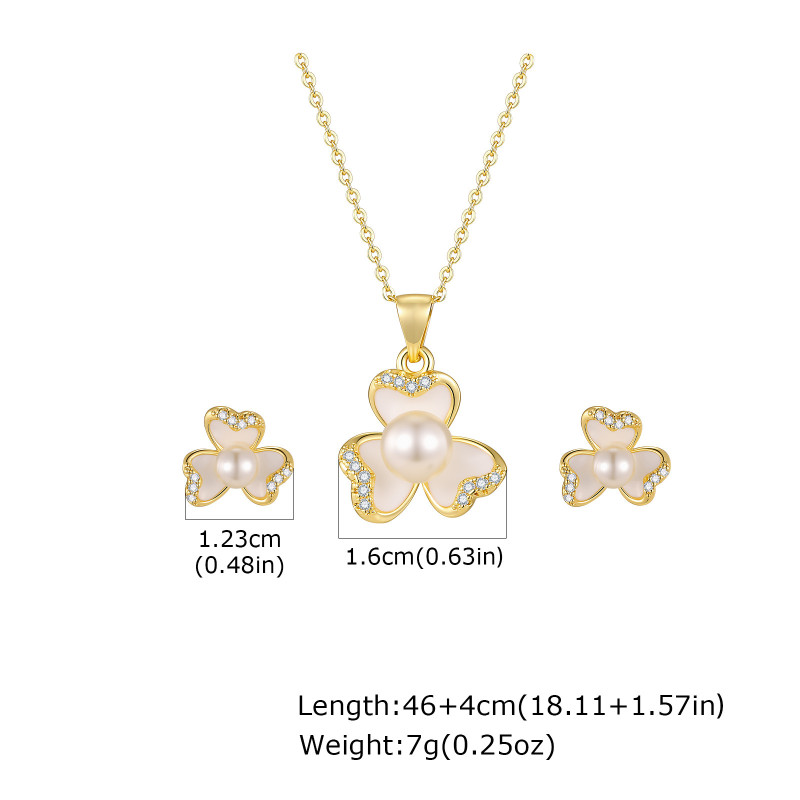 Wholesale Mother of Pearl Flower Jewelry Set